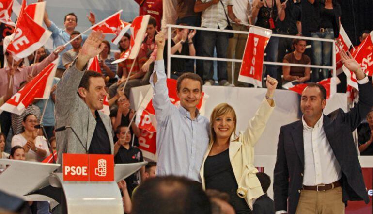 Joan Ignasi Pla, José Luis Rodríguez Zapatero, Etelvina Andreu y Alejandro Soler