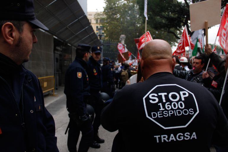 Manifestación contra los despidos en la empresa Tragsa. 