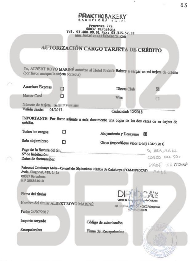 L&#039;informe de la Guàrdia Civil entregat al jutge del Tribunal Suprem Pablo Llarena assenyala que les despeses dels observadors internacionals es van pagar amb targetes de crèdit vinculades a Albert Royo, ex secretari general del Consell de Diplomàcia Públi