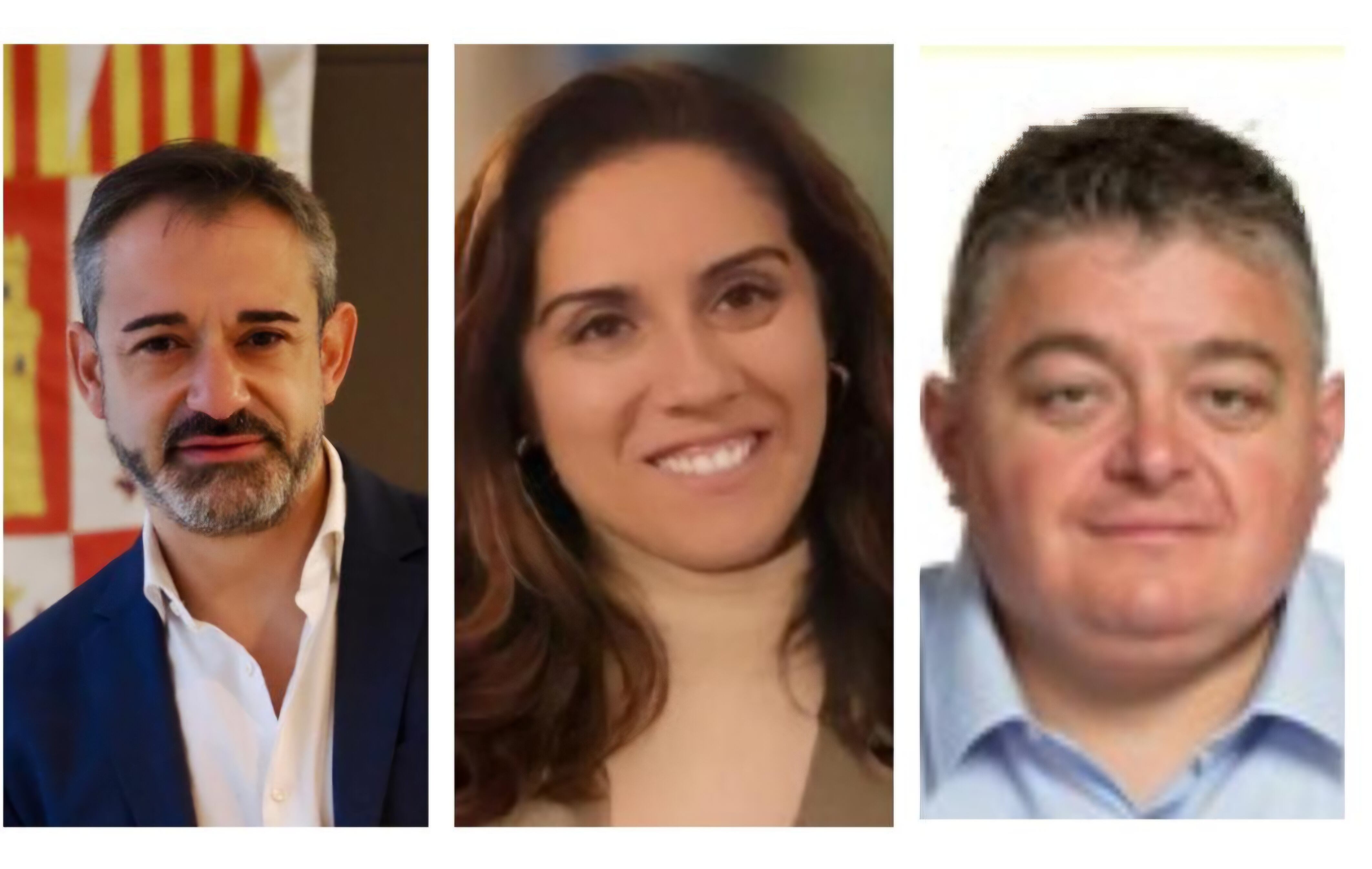 De izquierda a derecha, David Hierro, María Calvo y Ramón Ortega, números 1, 2 y 3 de la lista de VOX por Palencia para las elecciones autonómicas