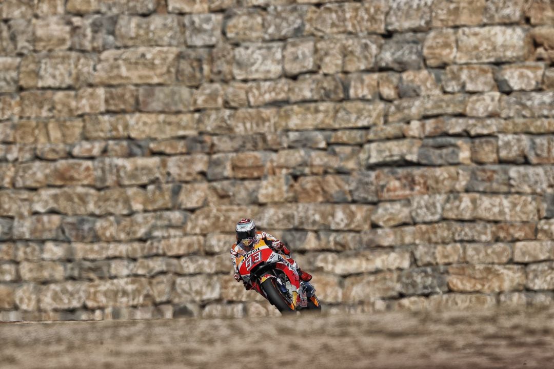 Márquez rueda en el circuito de Alcañiz