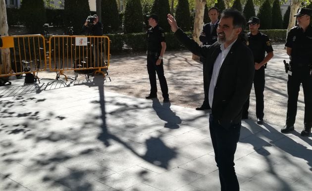 Jordi Cuixart tras declarar por primera vez en la Audiencia Nacional