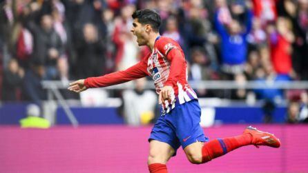 Álvaro Morata, al marcar uno de sus primeros goles como atlético