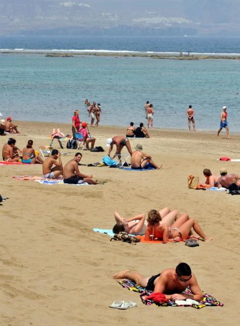 La playa de Las Canteras, en Las Palmas de Gran Canaria, el pasado miércoles.