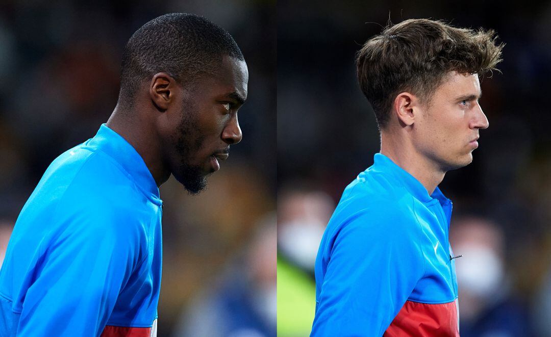 Geoffrey Kondogbia y Marcos Llorente durante un partido del Atlético de Madrid