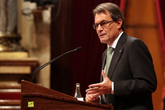 Artur Mas, en la tribuna del Parlament de Catalunya