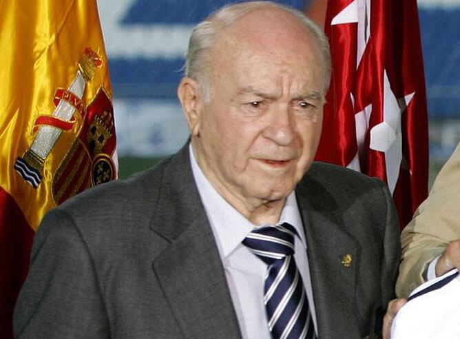 El Presidente de Honor del Real Madrid, Alfredo Di Stefano