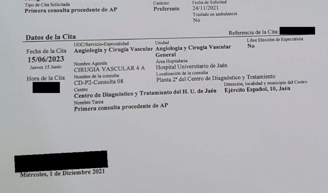 Las citas con el especialista médico en Jaén se alargan tanto que empiezan a ser inasumibles para el paciente