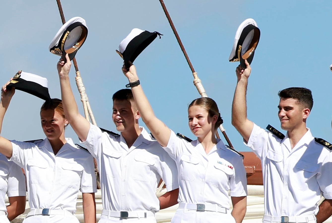 La princesa Leonor, a su llegada a Brasil a bordo del Juan Sebastián Elcano