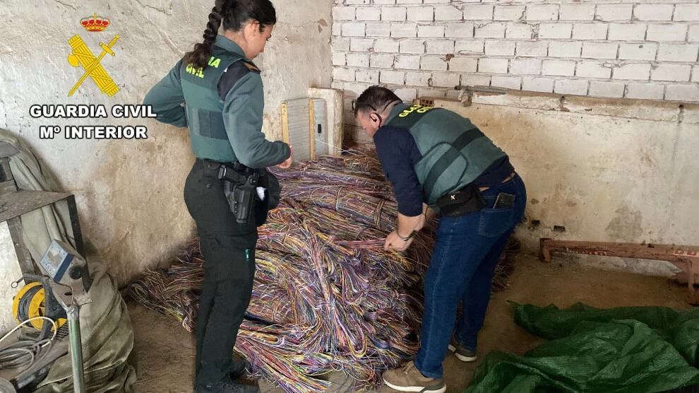 La Guardia Civil ha desarticulado una organización criminal dedicada al robo de cable de cobre/ Guardia Civil