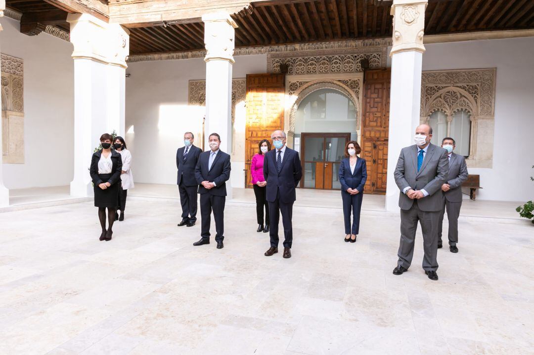 Antonio Brufau y Emiliano García Page presiden el encuentro de trabajo mantenido en el Palacio de Fuensalida