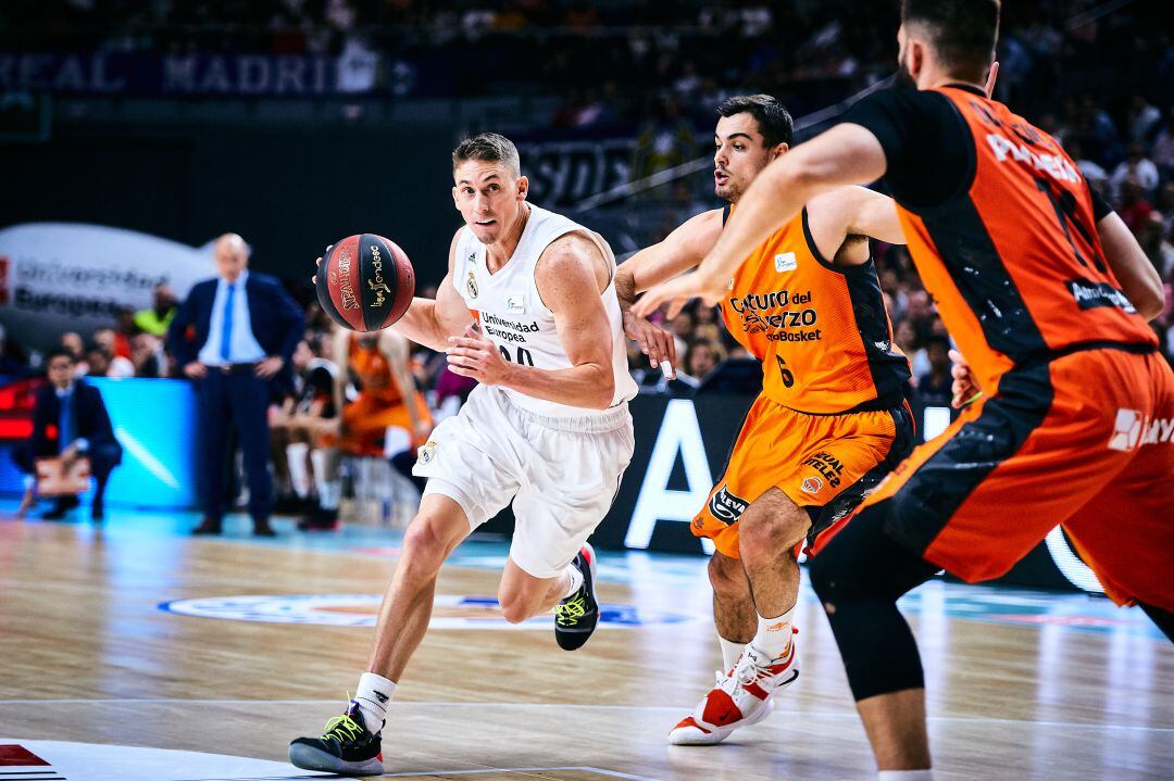 Jaycee Carroll, jugador del Real Madrid, frente al Valencias Basket en las semifinales de la Liga Endesa