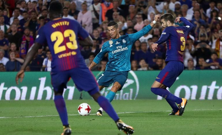 Cristiano Ronaldo instantes antes de marcar el segundo gol 