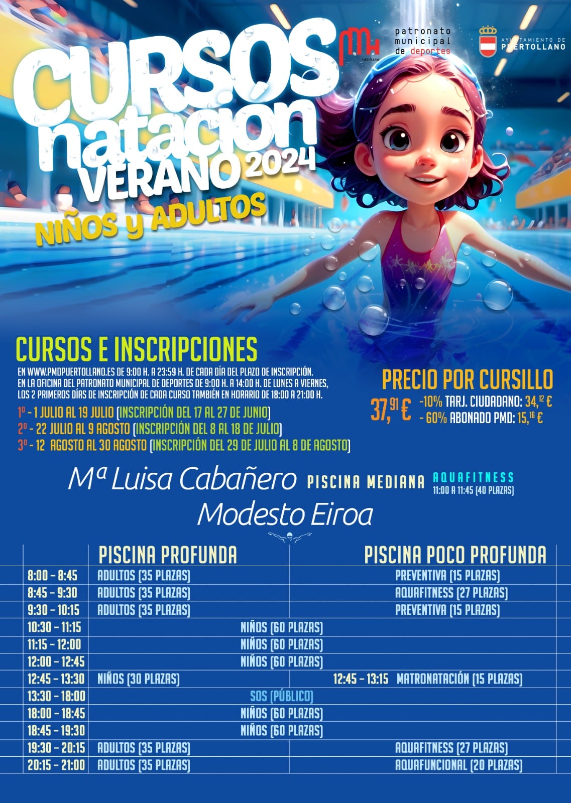 Cursos de natación para este verano en Puertollano