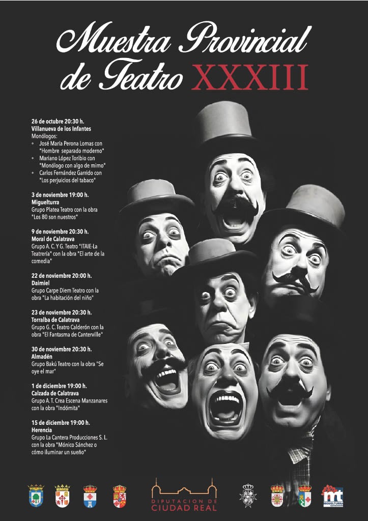 Cartel con la programación completa de la Muestra Provincial de Teatro de Ciudad Real