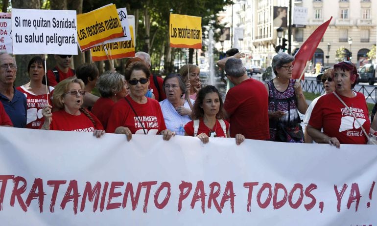 La Marea Blanca durante su última concentración en Madrid.