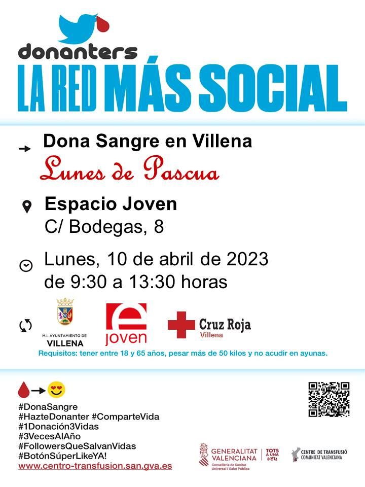 Cartel de la donación en Villena
