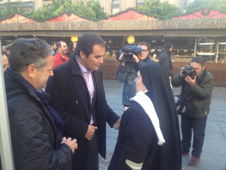 Nieto, hoy en la carpa del PP en Las Tendillas.