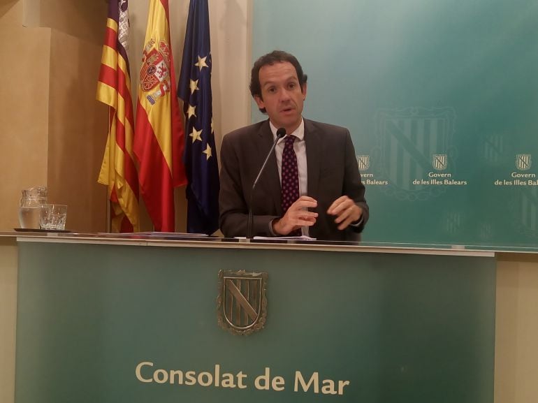 Marc Pons, portavoz del Ejecutivo, en rueda de prensa posterior a la reunión del Consell de Govern.