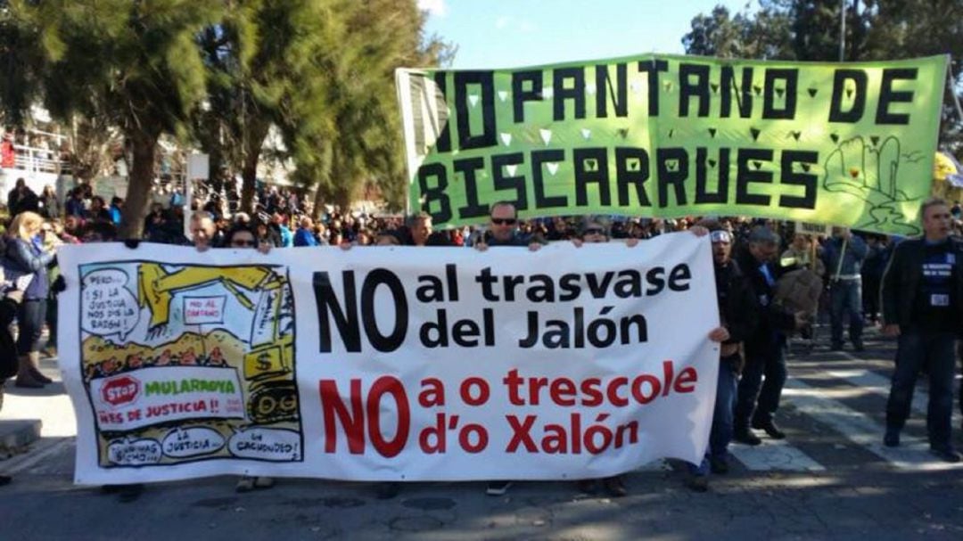 Imagen de archivo de una manifestación contra el embalse de Biscarrués