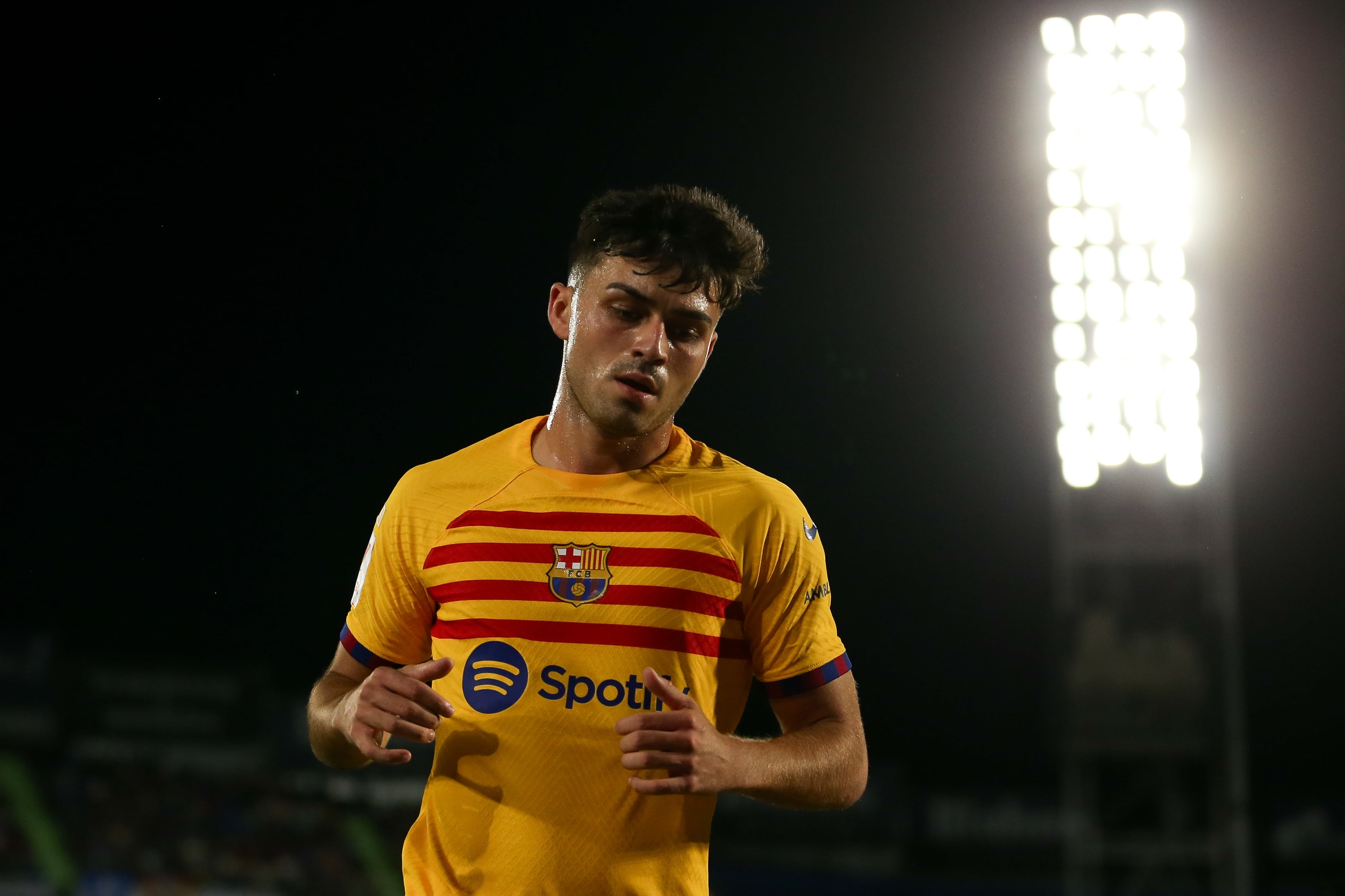 Pedri, en el Coliseum Alfonso Pérez, durante el partido liguero entre Getafe y Barça. (Photo by Florencia Tan Jun/Getty Images)