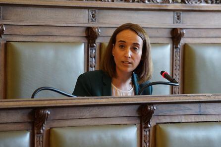 Pilar Vicente (Cs) durante su intervención en el pleno del Ayuntamiento de Valladolid