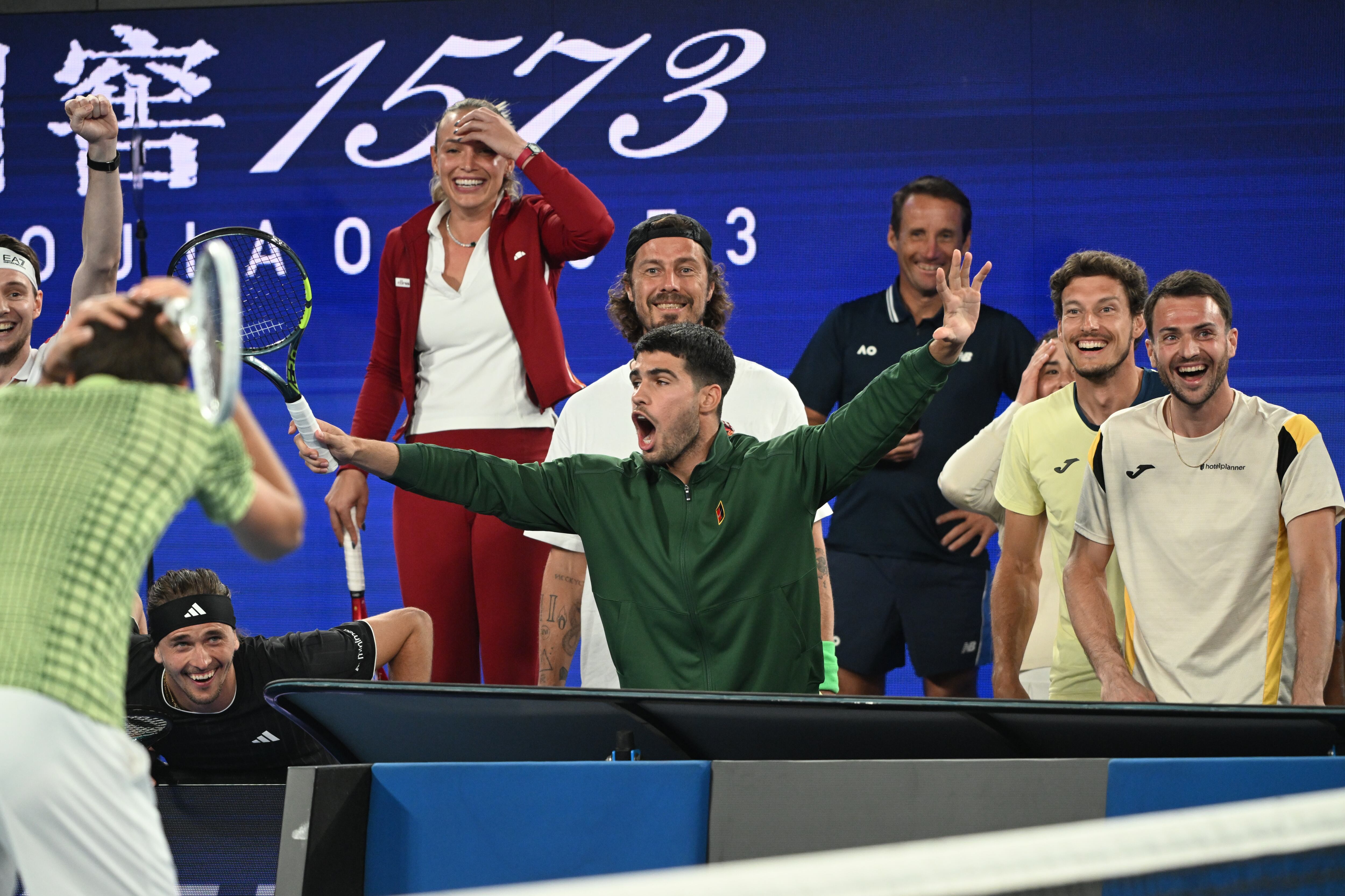 Carlos Alcaraz, en el One Point Slam del Open de Australia de 2026