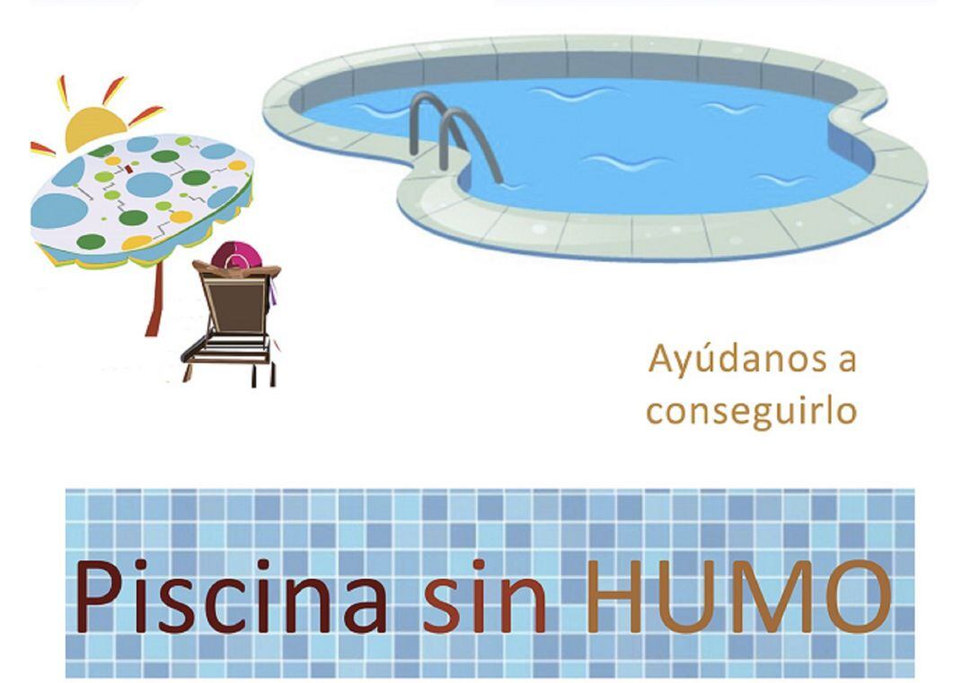 Cartel piscinas sin humo.