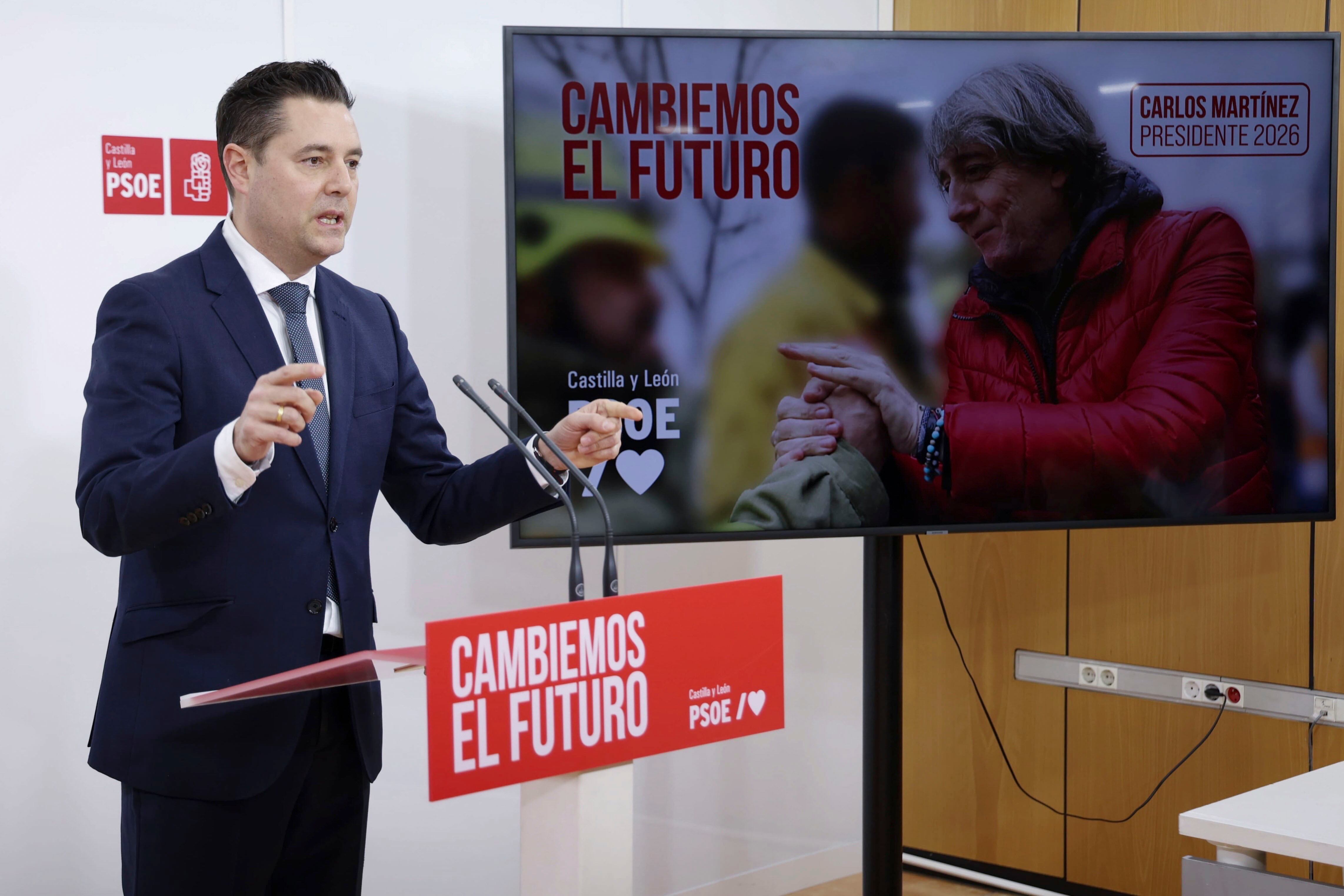 El secretario de Organización del PSOE-CyL, Daniel de la Rosa, presenta la campaña del PSOE de Castilla y León para las elecciones autonómicas del 15 de Marzo | EFE/Nacho Gallego