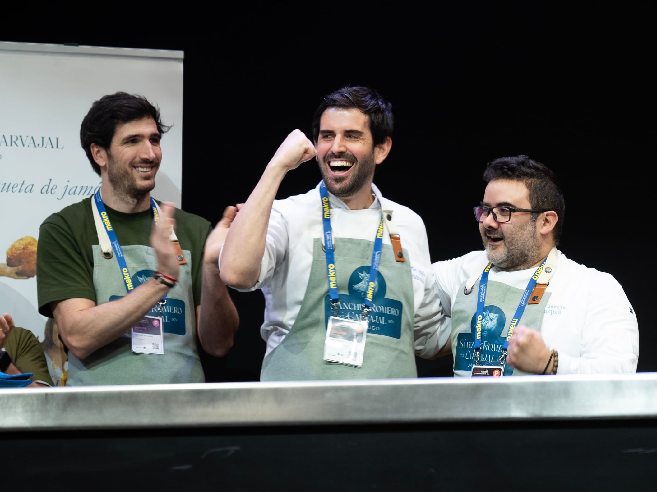 Carlos Grifo (Quinqué), celebrando la victoria en el concurso de la mejor croqueta de jamón.