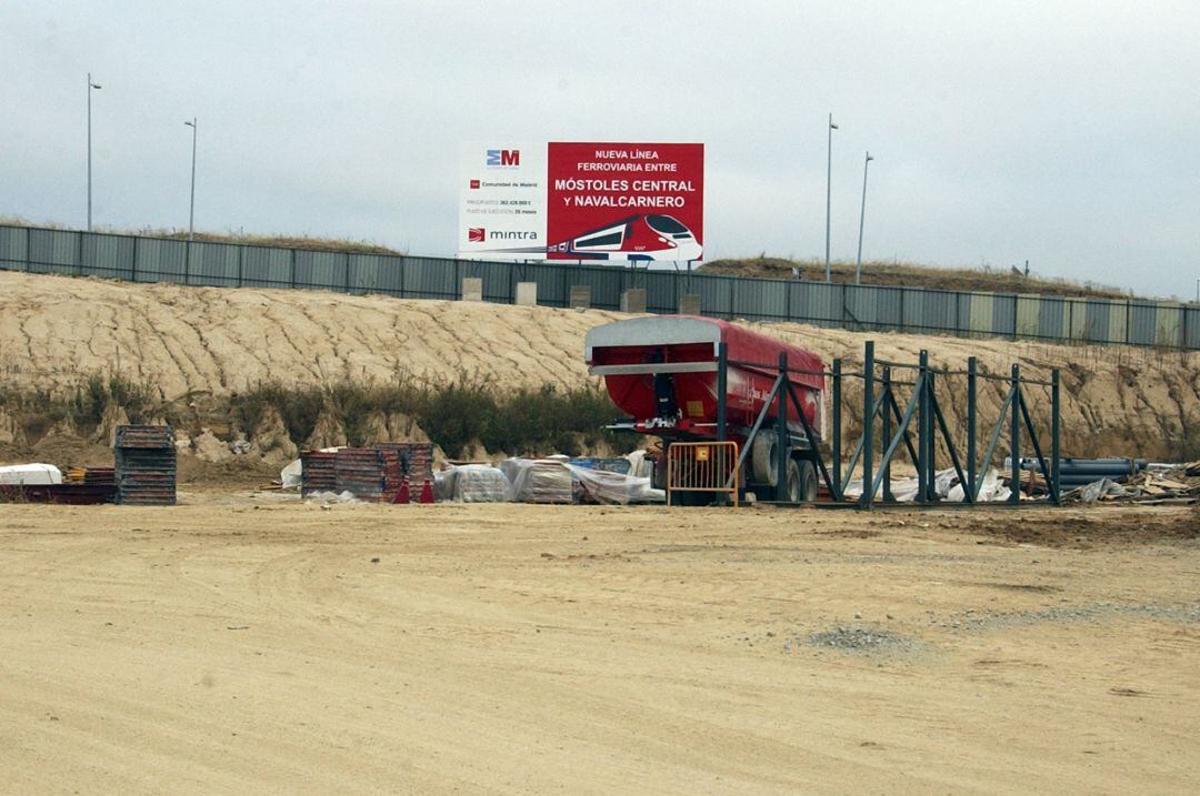 Lugar de las obras del tren Móstoles-Navalcarnero