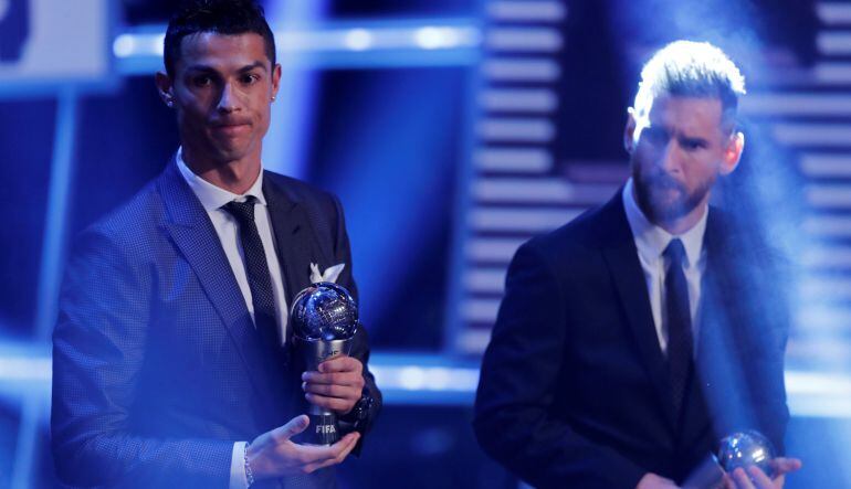 Cristiano Ronaldo y Leo Messi, en la gala de los premios &#039;The Best&#039; de la FIFA.