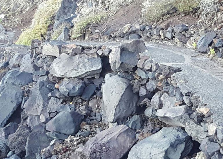 Desprendimientos en el norte de Tenerife tras el último temporal.