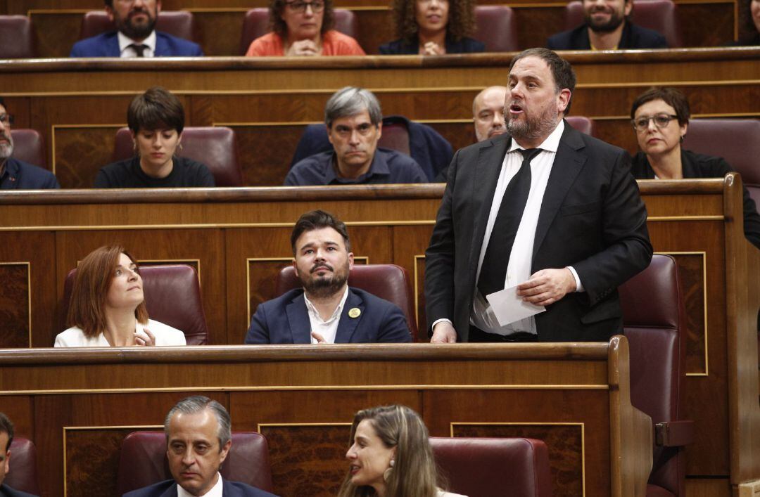 Oriol Junqueras durante la constitución del Congreso.