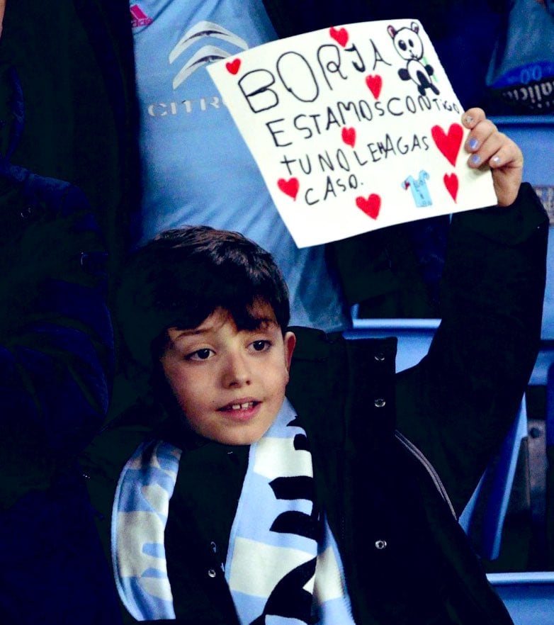 André y el cartel que le ha robado el corazón a Borja