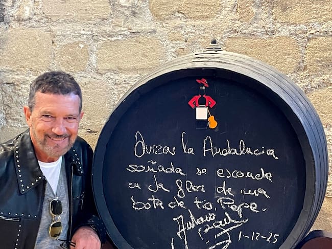 Antonio Banderas, en la Bodega Tío Pepe.