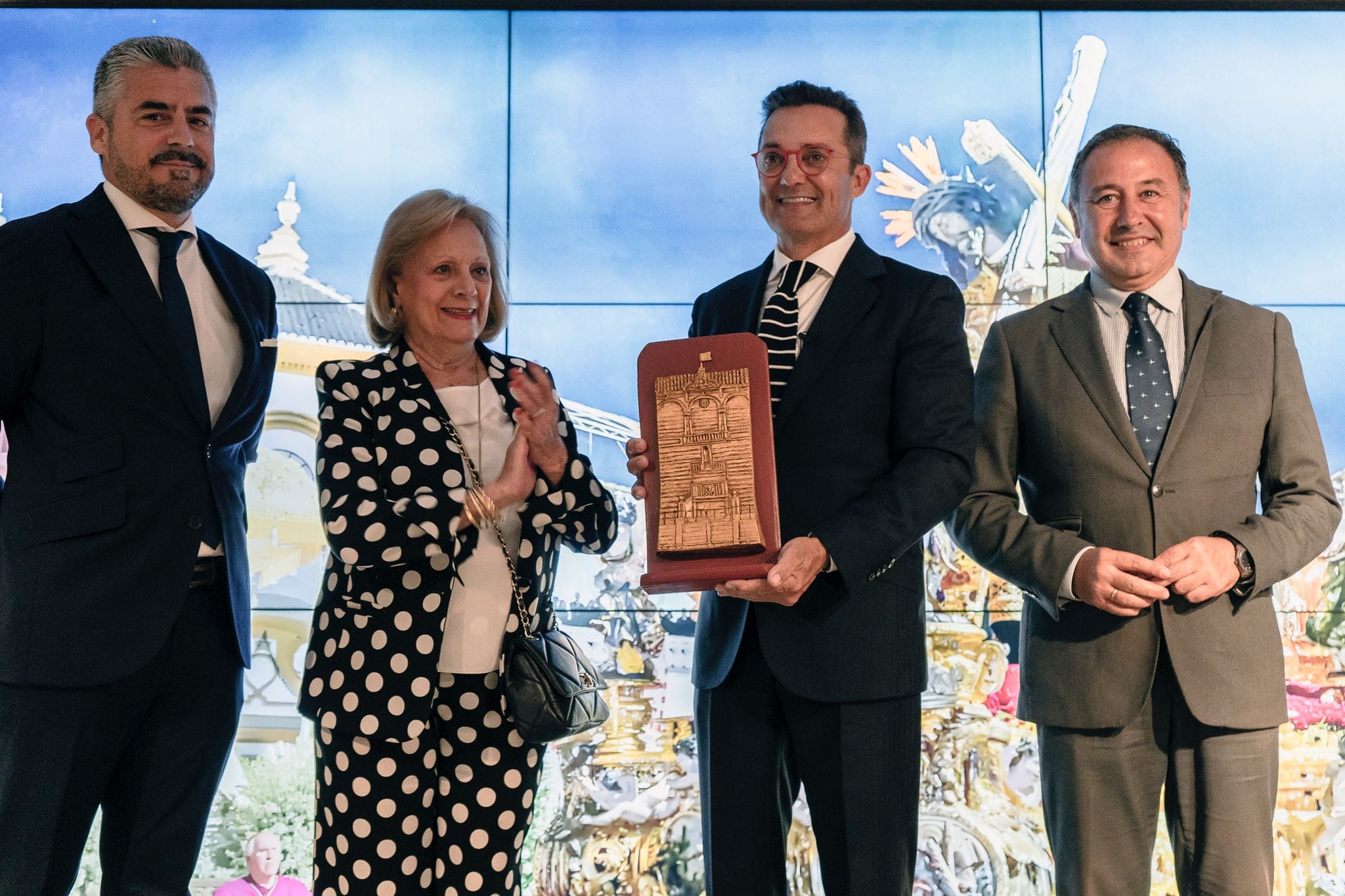 De izquierda a derecha, Carlos Trejo, Martine Blatiere, Joselu de la Macarena y Ricardo Sánchez