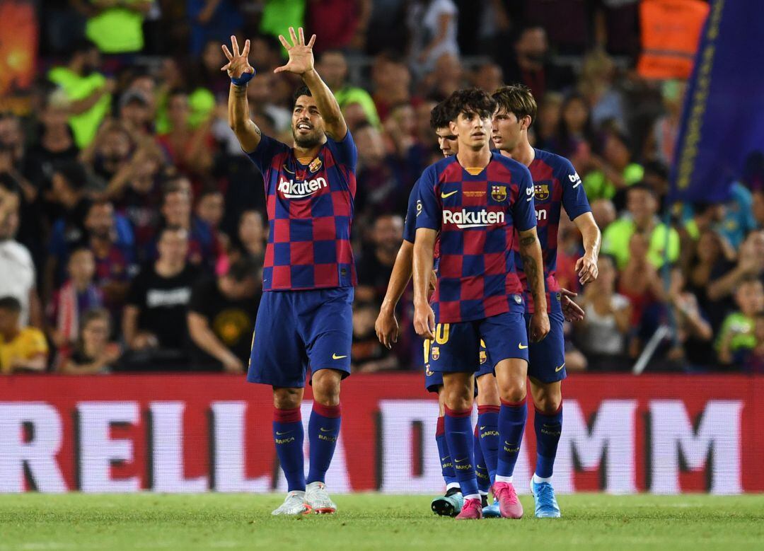 Suárez celebra su golazo