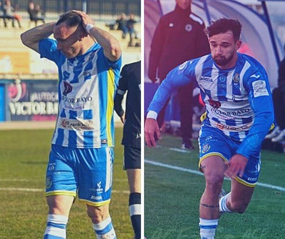 El delantero, Santa (i) y el extremo, Álex Gómez seguirán en la Arandina