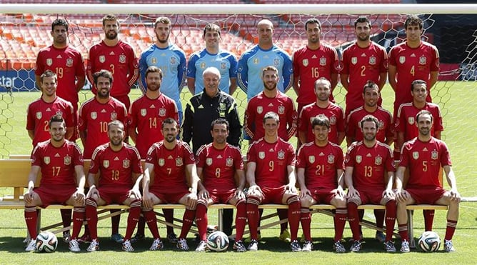 Todos los jugadores convocados por Vicente del Bosque para disputar el Mundial de Brasil 2014.