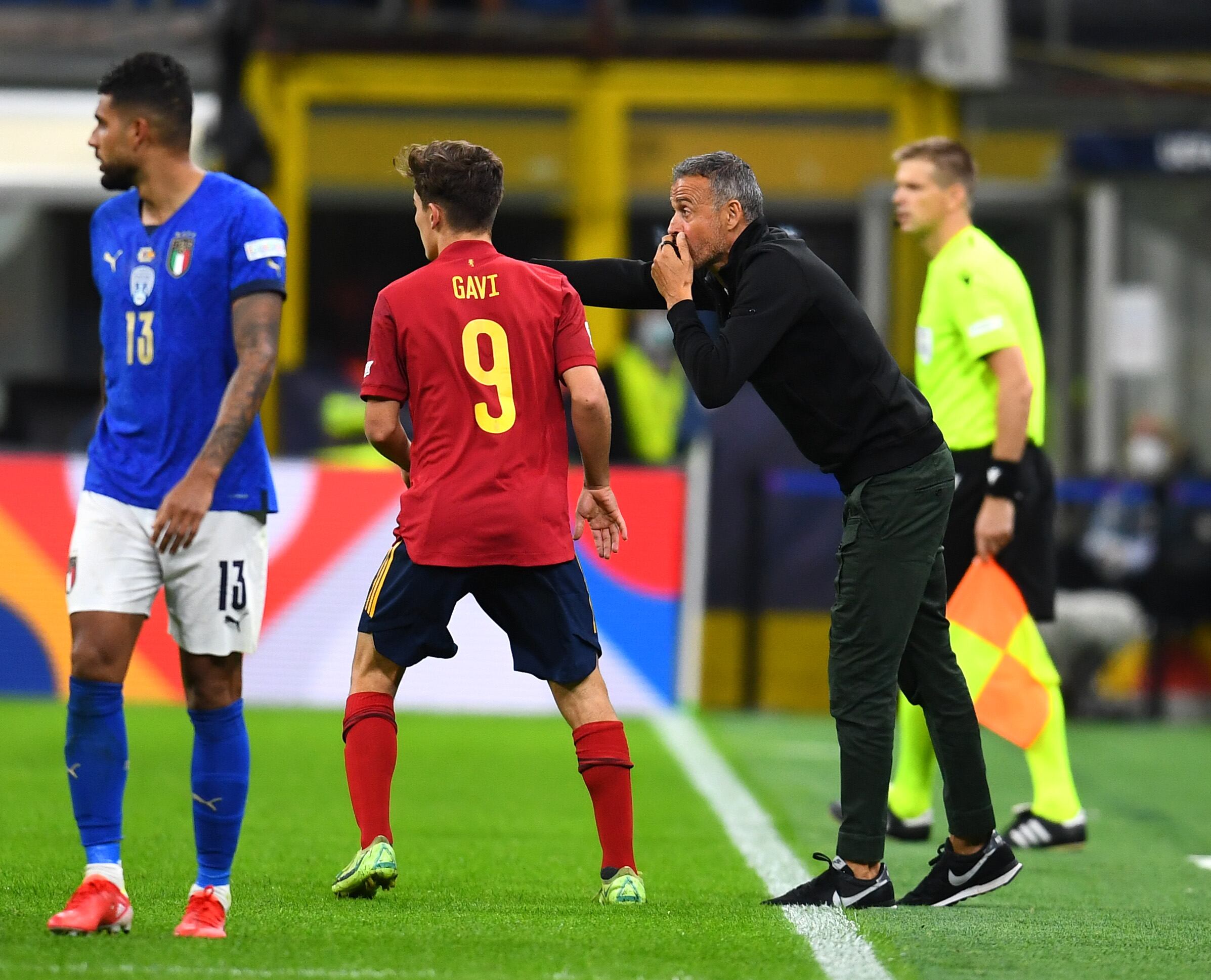 Imagen de archivo del debut de Gavi con España a las órdenes de Luis Enrique