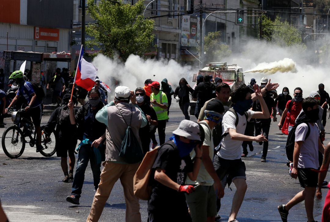 Protestas en las calles de Chile. 