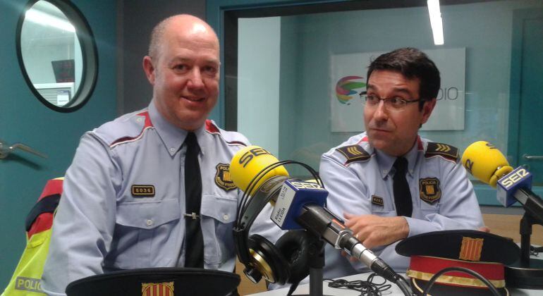 Jordi Cortasa i Vicenç Sus, de la URPAC dels Mossos a Lleida, als estudis de Ràdio Lleida