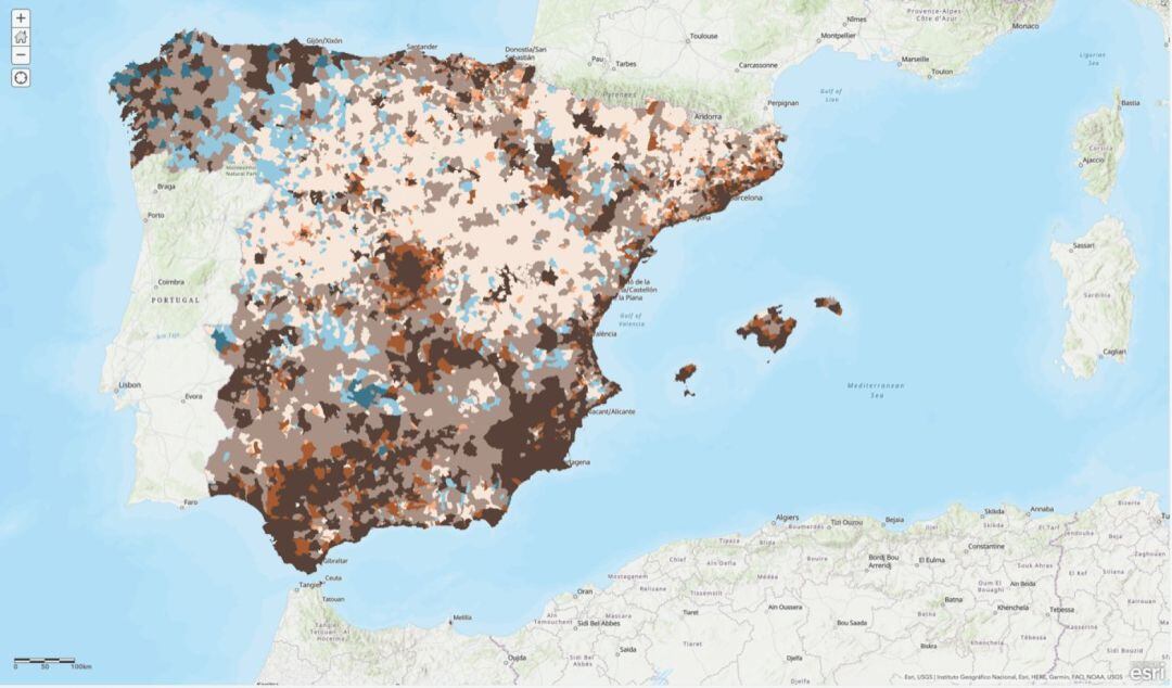 Mapa con el que los técnicos analizan los efectos