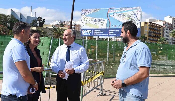 Landaluce, Rodríguez y técnicos de alumbrado