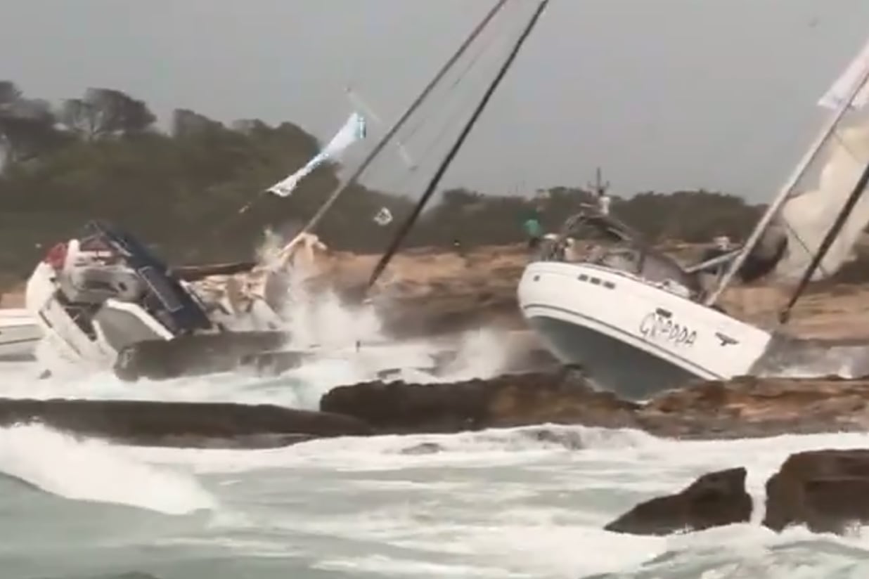 Imagen de archivo durante el temporal en Formentera