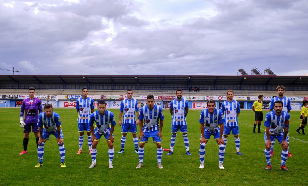 El once inicial de la Arandina ante el Bupolsa el pasado miércoles.