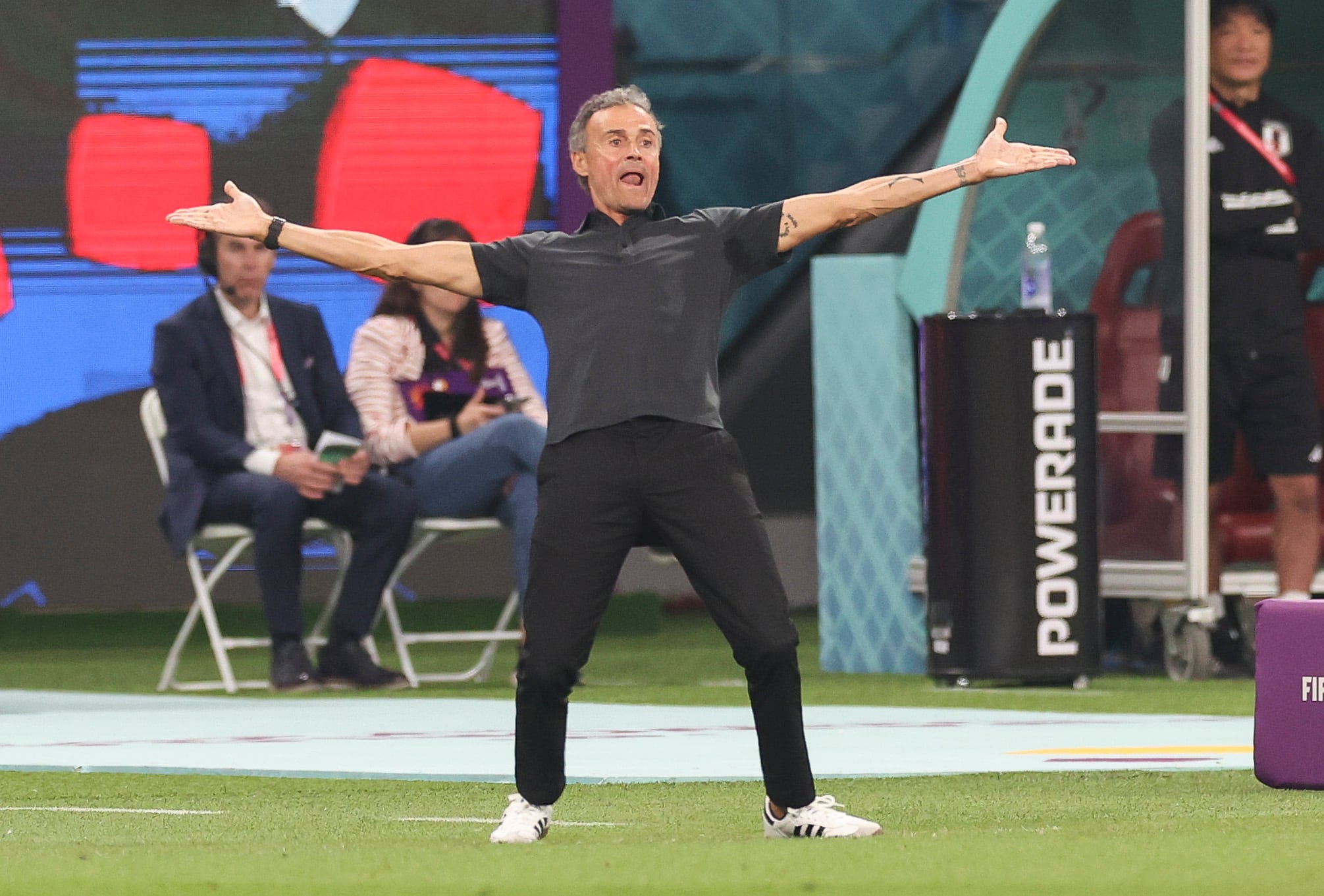 Luis Enrique, tremendamente enfadado durante el partido.