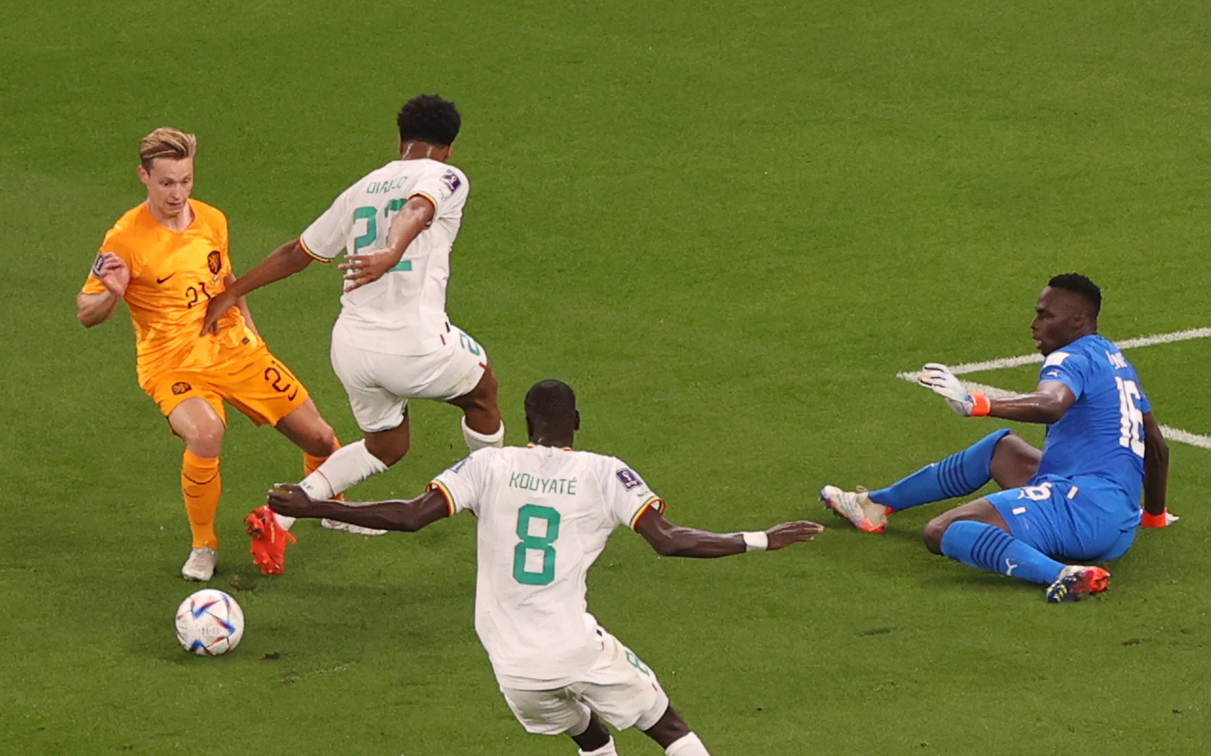 Frenkie de Jong, durante el Senegal-Países Bajos