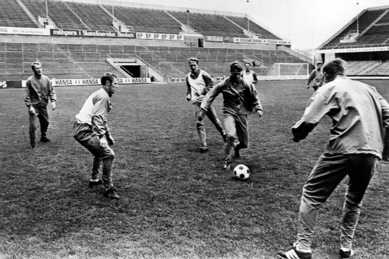 Jugadores en mundial futbol del año 1969